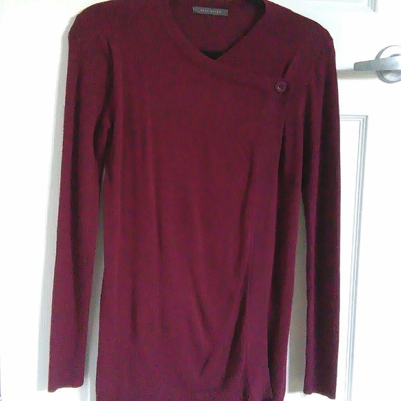 Dark Cranberry Burgundy Cardigan Drape Wrap - Picture 6 of 8